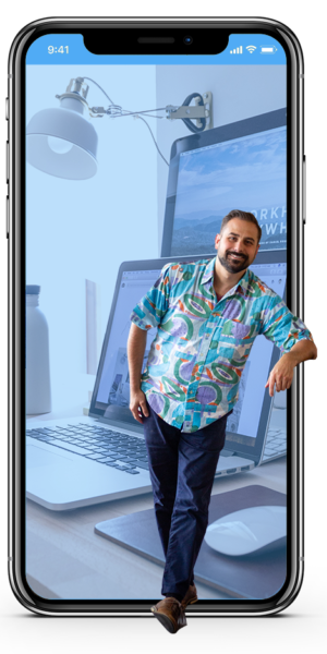 Creativity Scientist marketing shown on a mobile phone
